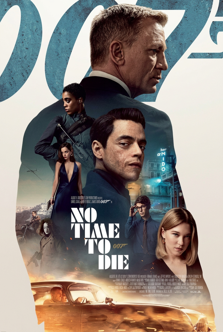 Theatrical poster for the 25th James Bond film, No Time To Die