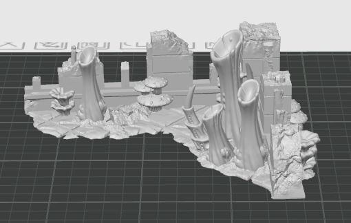 Alien Planet Ruins Low Walls Wargame Scenery (2)