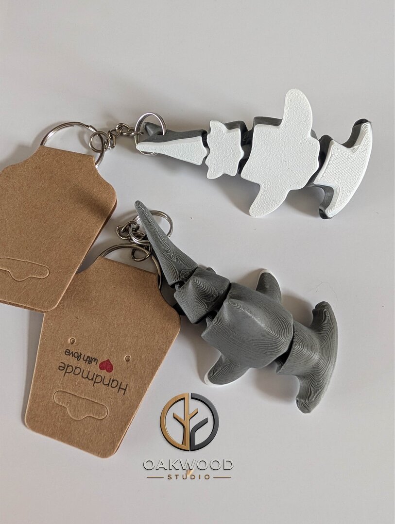hammerhead shark Keyring V1 (wb)