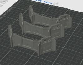 W40k 11th Edition wall bunker wall short (A) - 3 PK