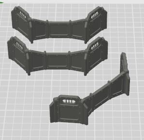 W40k 11th Edition wall bunker wal short (blank) - 3 PK