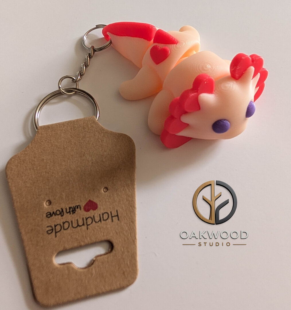 "LOVE" Axolotl Keyring