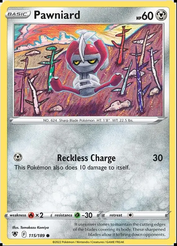 Pawniard (115) pokemin card